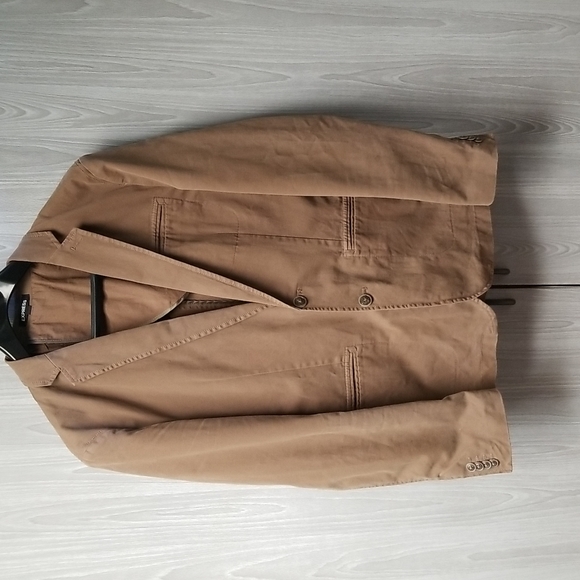 Express Other - WORN ONCE Express Cotton Tan Sport Coat sz Small Slim